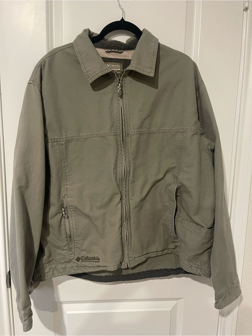 Columbia Men's Light Olive Green Zip-Front Field Jacket